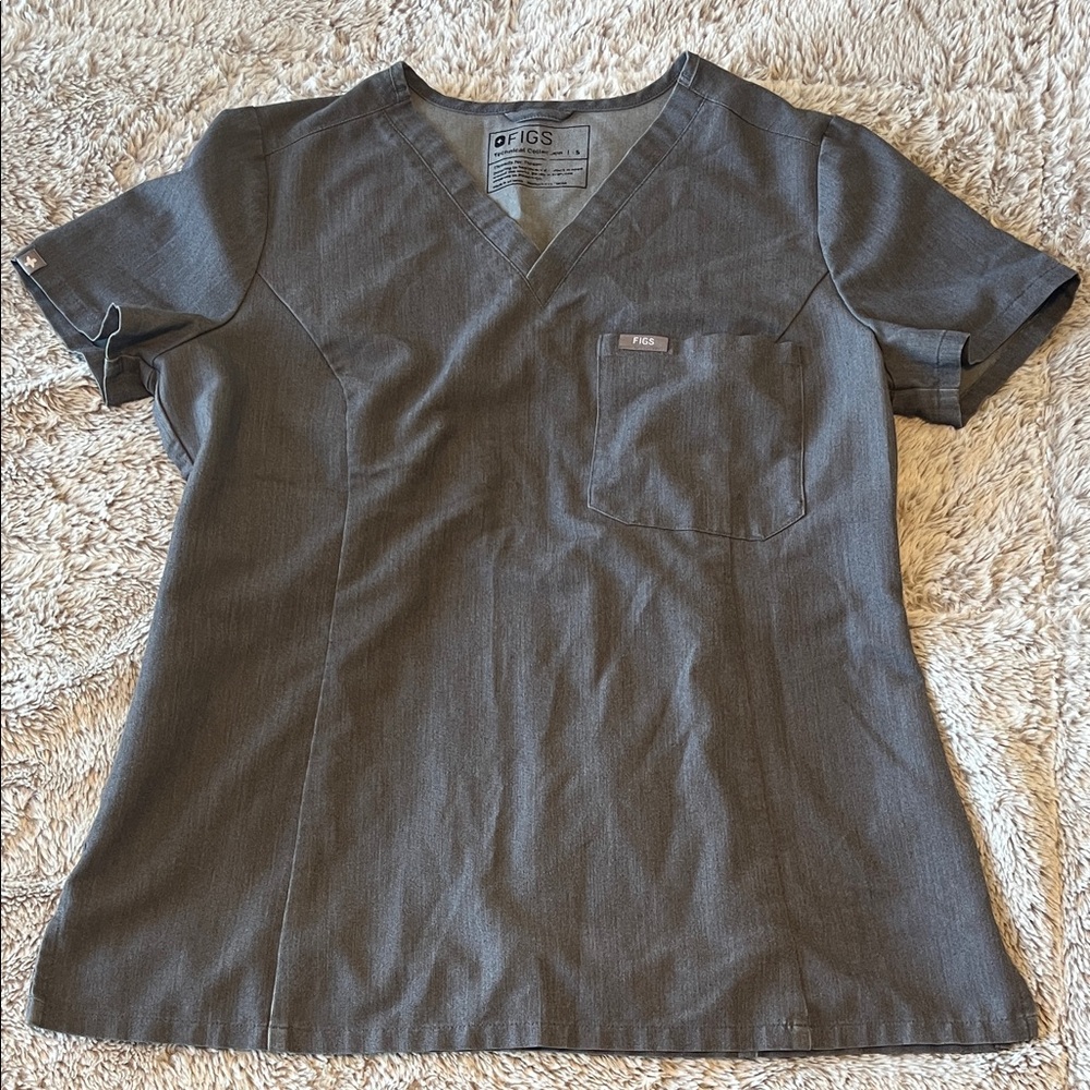 Figs Charcoal Scrub Top